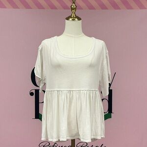 We The Free White Flowy Blouse